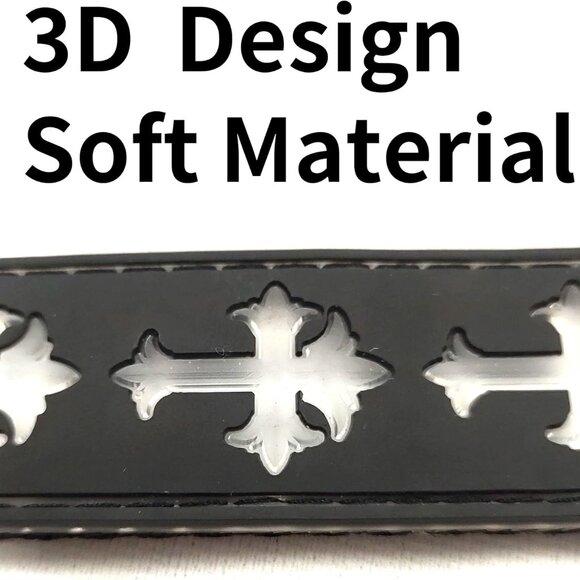 DOGLED Flashing LED Dog Collar Small Black 3D Cross Fits 11.8-15.7" Neck NEW - Picture 3 of 6